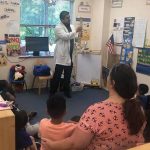 Chiropractor, Dr. Mike Robles teaching about spines in Elementary School